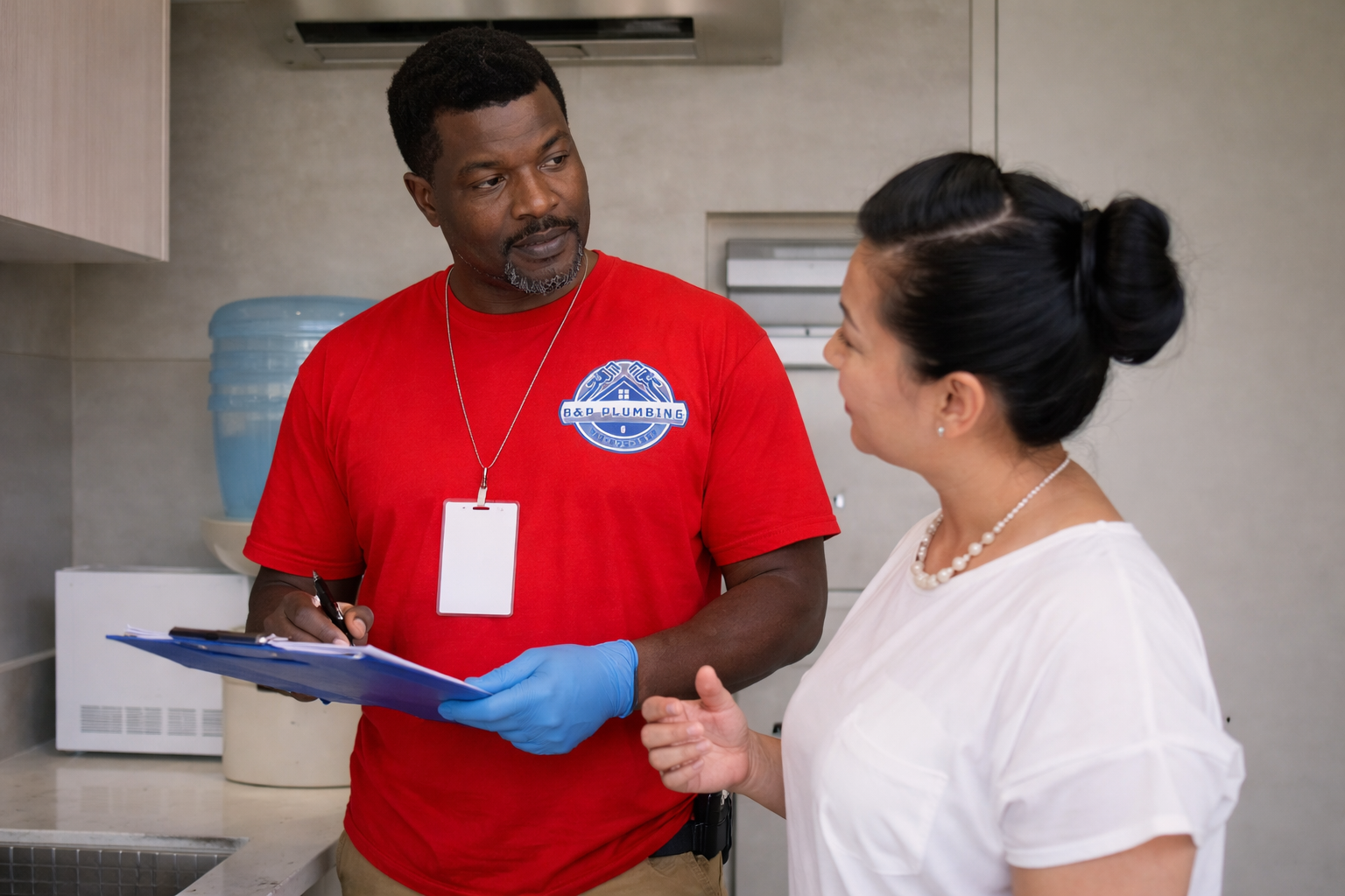 B&P Plumbing plumber at work in Houston, TX